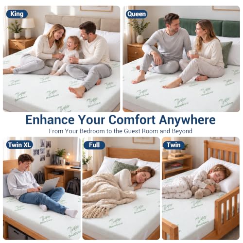 SheRest Twin Size 3-Inch Cooling Memory Foam Mattress Topper - Breathable Support