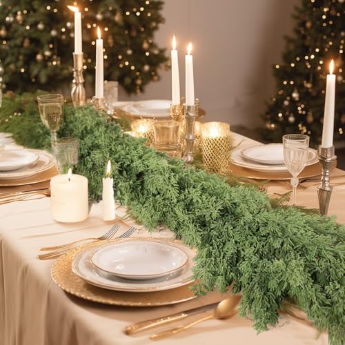 WBHome Real Touch Pine Garland 6 FT - 160 Tips, emerald green, indoor/outdoor