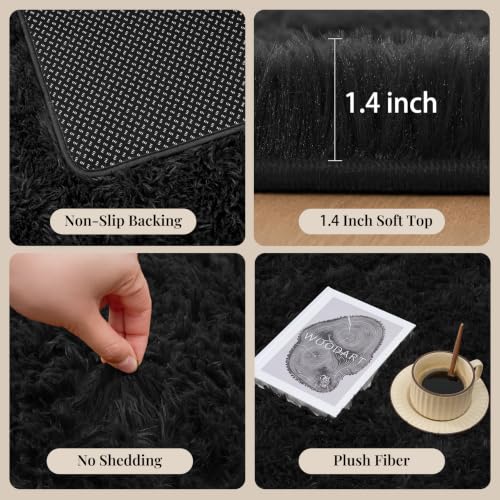 PLHXFR 8x10 Area Rugs Living Room: Fluffy Bedroom Rug Shag Carpet