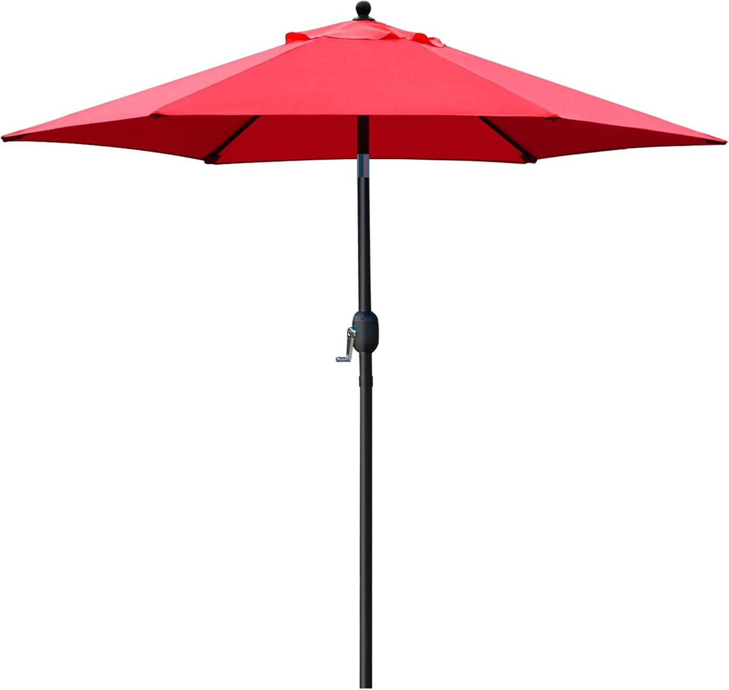Sunnyglade 7.5' Patio Umbrella - Outdoor Market Umbrella with Push Button Tilt & Crank | Red