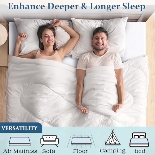 2 Inch Memory Foam Mattress Topper with Cooling Gel - High Density, Breathable & Supportive