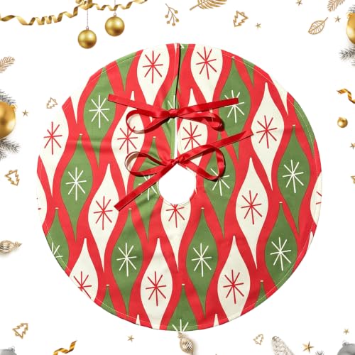 15-Inch Mini Christmas Tree Skirt Mid-Century Retro Vintage Christmas Ornaments