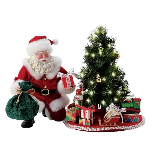 Department 56 Christmas Santa Figurine Set with Lights - 9.5 Inch Holiday Decor