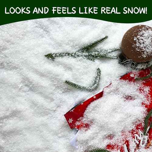 Fake Snow 320g (12OZ) - Artificial Snow Flakes & Faux Snow Decor for Christmas Snowflake Decorations Tree, Crafts, Village, Nieve Artificial para ?bol de Navidad.