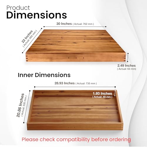 Tidita Acacia Wood Stove Top Cover 30x22 Inches - Noodle Board for Electric & Gas Stoves, XL Size