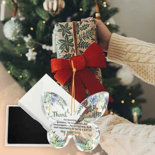 Thank You Gift, for Every Step of My Journey Commemorative Acrylic Butterfly Pendant Keepsake with Gift Box, Suitable for Hanging in The Office Room or Car, Bestie Gifts for Your Loved Ones