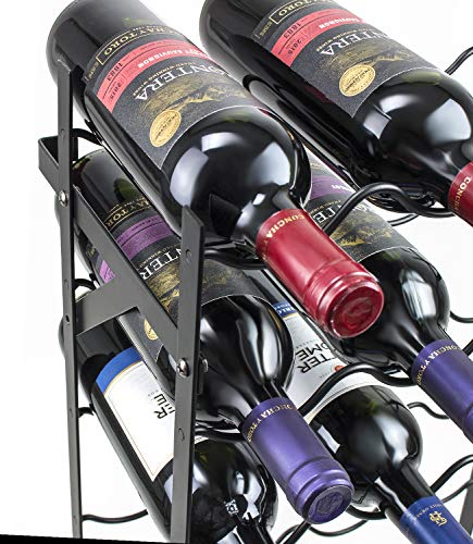 Sorbus 75 Bottle Freestanding Floor Wine Rack with 15 Tiers Home Bar Storage