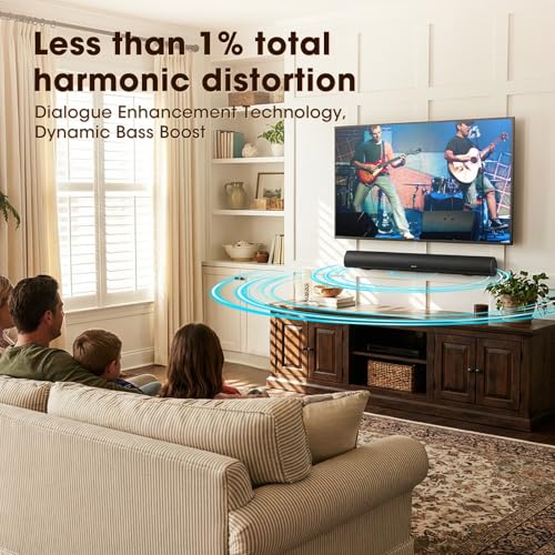28 Inch Black Soundbar with HDMI Bluetooth Home Theater System with Enhanced Bass