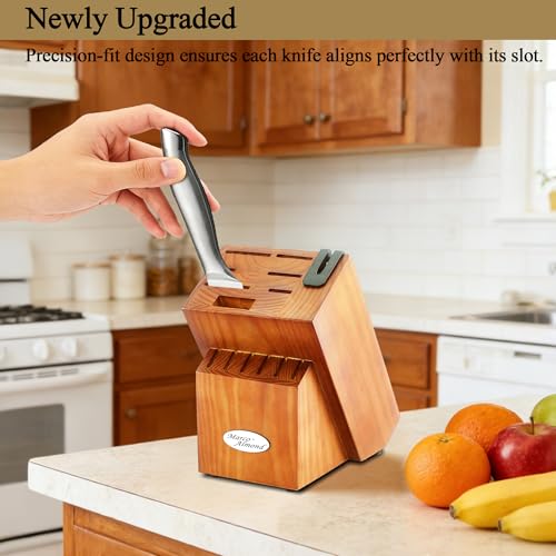 14-Piece Knife Block Set with Built-in Sharpener - Cherry Finish
