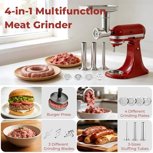 Meat Grinder & Tenderizer Attachments Compatible with KitchenAid