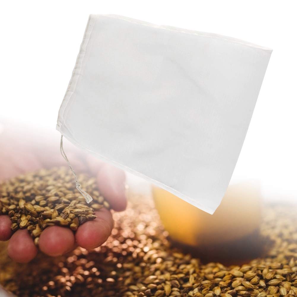 100 Mesh Food Grade Wine Filter Bag Reusable Home Brew Beer Making Extra Fine Extraction Sack Best for Straining Food Nut Milk Brewing Needs(28x45cm)