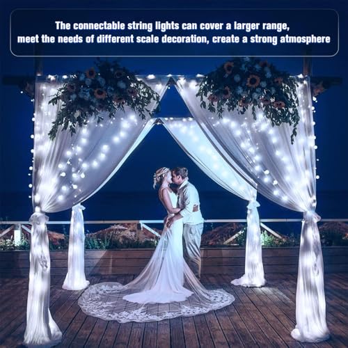 100ft Globe String Lights Indoor Outdoor Waterproof, 200 LED Christmas fairy Lights Plug in with Remote, Connectable Hanging Lights for Bedroom Classroom Camping Patio Wedding Garden Decor, Warm White