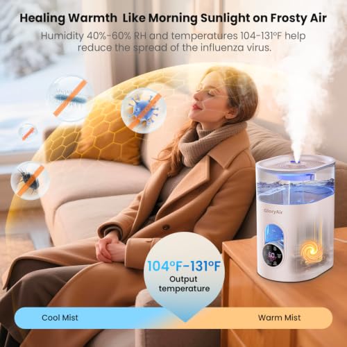 Large Room Humidifier with Cool & Warm Mist 6L for Bedroom and Living Room