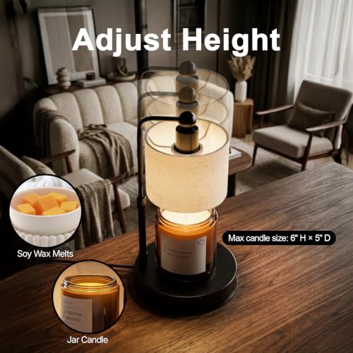 Bingyouth Flaxen Candle Warmer Lamp with Timer & Adjustable Height