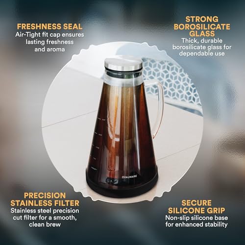 Airtight Cold Brew Coffee Maker 1.5L with Tea Infuser - 51 Ounces