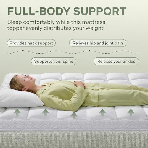 White Queen Mattress Topper with 20-Inch Deep Pocket - Extra Thick Plush Support