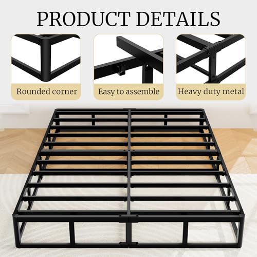 Full Size 10 Inch Heavy Duty Metal Box Spring - Supports 3000 lbs, Noiseless Foundation
