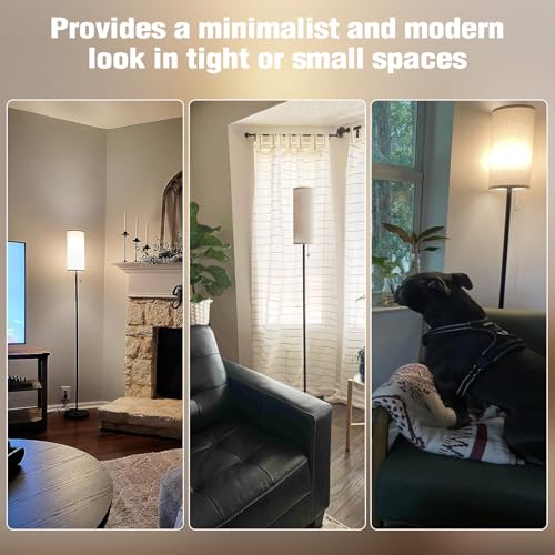 Beige 64-Inch Floor Lamp with 9W LED Bulb & Adjustable Color Temperature
