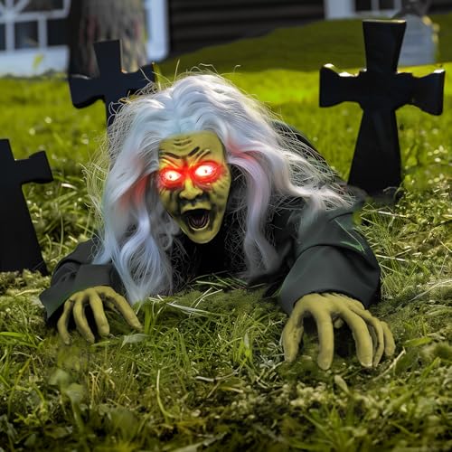 Hourleey Halloween Outdoor Decorations, Animated Zombie Groundbreaker