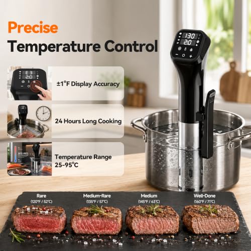 WiFi Sous Vide Cooker Combo with Vacuum Sealer for Precise Cooking