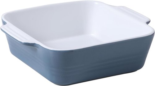 DOWAN 8x8 Ceramic Baking Dish - Versatile Square Casserole Pan with Handle | 2 Quart, Airy Blue