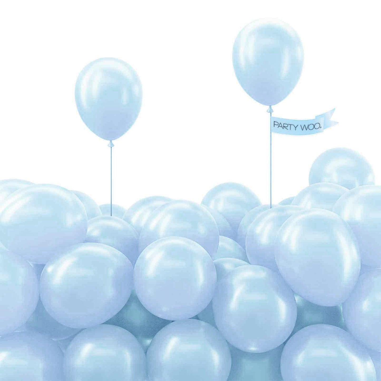 PartyWoo Pearl Light Blue Balloons 100 pcs 5 Inch Baby Pastel Blue Balloons for Graduation Baby Shower Gender Reveal Weddings Anniversary Under The Sea Theme Birthday Party Decorations Blue-Z02