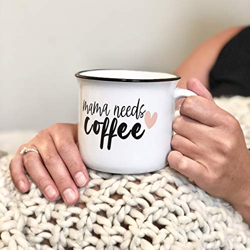 White Mom Fuel Coffee Mug Set - Mom Needs Coffee, 14oz Mama Mug, Perfect Gift for Mom