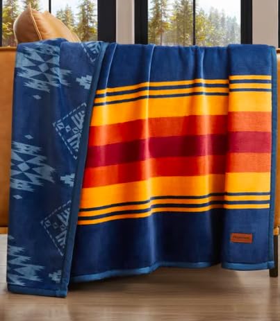 Reversible Plush Throw Blanket 50x70 Inch with Pattern - Soft & Cozy