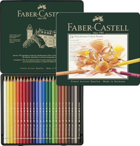 Polychromos Artist Color Pencils Set - 24 Colors, Water-Resistant, Premium Quality - Single Variation