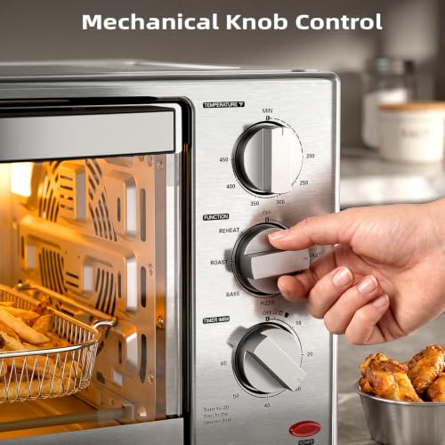 Kismile Air Fryer Toaster Oven, 1500W, 7-in-1 with Fry, Convection,