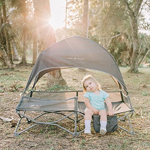 Baby Delight Go With Me Bungalow Deluxe Portable Toddler Travel Cot Grey