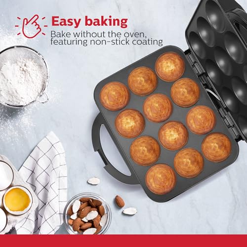 Electric Cupcake Maker Machine - Bakes 12 Full-Size Cupcakes & More - Black / Makes 12