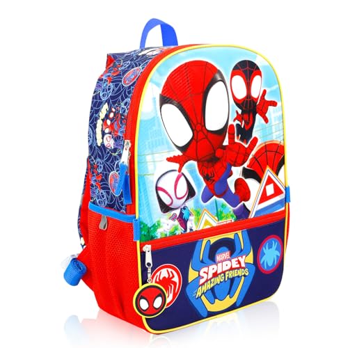 Kids Spiderman Backpack and Lunchbox Set - 16-Inch Superhero School Bag