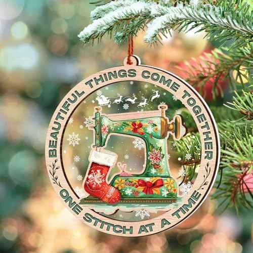 Sewing Machine Christmas Ornament for Tree - Quilt Ornament - Sewing Gifts 2024