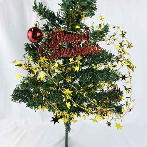 5 Rolls 130 Ft Gold Tinsel Stars Brace Star Tinsel Wire Garland for Home Wedding Birtahday Party Decorations