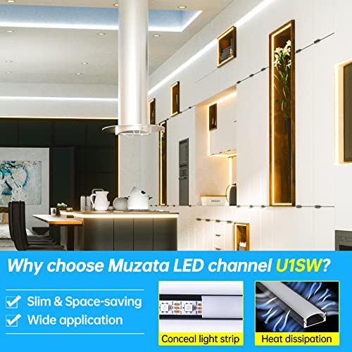 LED Strip Channel System 10 Pack 6.6Ft Black Diffuser for Light Strips