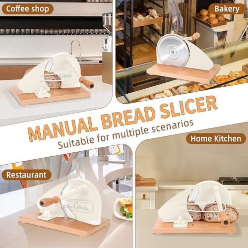 Cream Manual Bread Slicer for Sourdough & Artisan Loaves - CAWIU Upgraded Cover