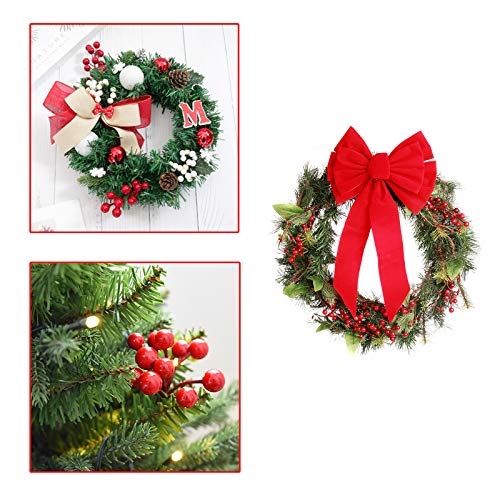 24 Pcs Artificial Red Berry Stems,7.9 Inch Christmas Berries Picks for DIY Crafts,Christmas Tree,Wreath,Berry Branch for Wedding Home and Party Decor