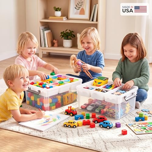 Citylife 17QT Clear Craft Storage Box with Removable Tray - 17 Qt, 1 Pack