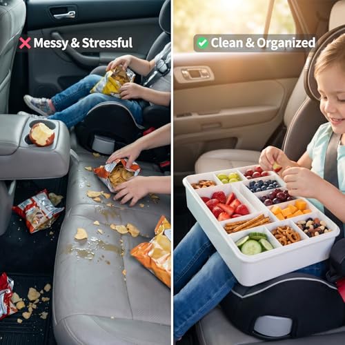 Large Insulated Travel Snack Box with Ice Pack & Lid - White - Tailgate & Picnic Ready