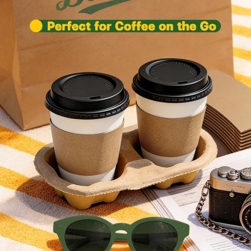 1000 Pack Coffee Cup Sleeves - Extra Thick Insulated Kraft for 12-24 oz Cups - Recyclable & Non-Slip for Hot & Cold Drinks - Variation of THIS listing