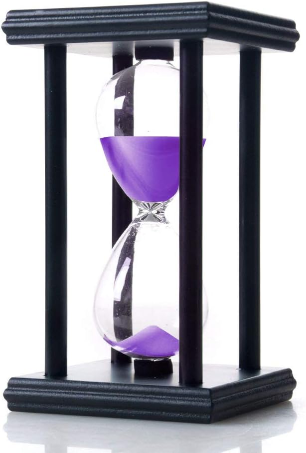 60-Minute Wood Sand Timer Hourglass | Bellaware White Decorative Timer