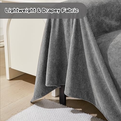 Grey 91x134-Inch Couch Cover for 3 Cushion Sofa, Pet Scratch Proof & Washable