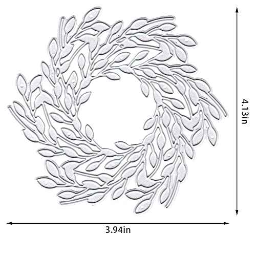 ALIBBON Christmas Wreath Die Cuts for Card Making, Metal Template Molds, Background Dies for Crafting DIY Photo Album Paper Embossing Scrapbooking Supplies