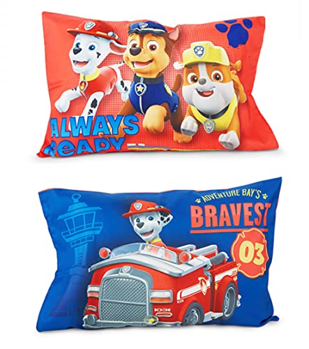 Paw Patrol Calling All Pups Boys 4-Piece Toddler Bedding Set - Comforter Sheet Pillowcase Blue