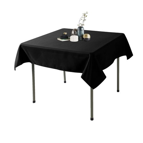 Ascoza 2pack 70x70 Inch Black Square in Polyester Fabric Tablecloth for Wedding,Banquet,Restaurant and Parties