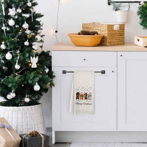 Christmas Dachshund Kitchen Towels, Dachshund Gifts, Dachshund Christmas Decor, Dachshund Weiner Dog Gifts for Women, Dachshund Dog Hand Tea Towels for Bathroom Kitchen, 16x24 Inch