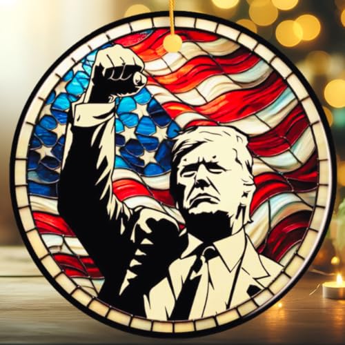Trump Christmas Ornament 2026 - Double-Sided White House Trump Decor
