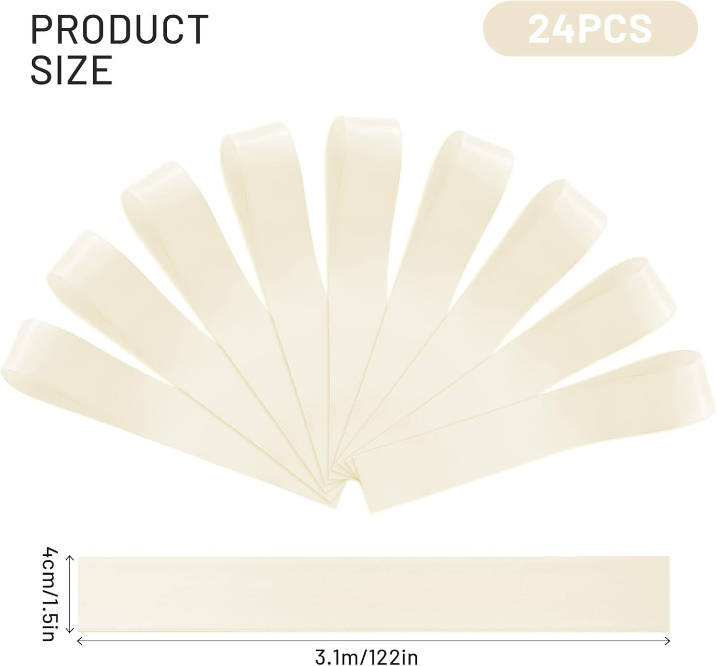 Regine Switzerland 24 Pcs Satin Wedding Chair Bows - Elegant Ivory White Decorations