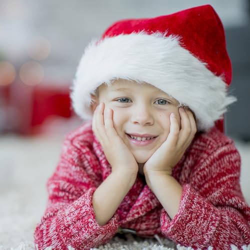 KetQue Santa Hats Adults & Kids 2-Pack LED Christmas Hats with Lights - Youth Variation